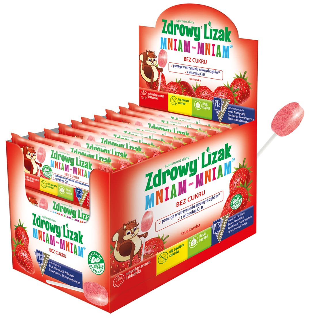 Lizak O Smaku Truskawkowym Z Witaminą D I C Bezglutenowy 6 G - Mniam Mniam Starpharma