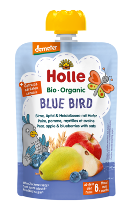 Mus W Tubce Niebieski Ptak (Gruszka - Jabłko - Jagoda - Owies) Bez Dodatku Cukrów Od 6 Miesiąca Demeter Bio 100 G - Holle