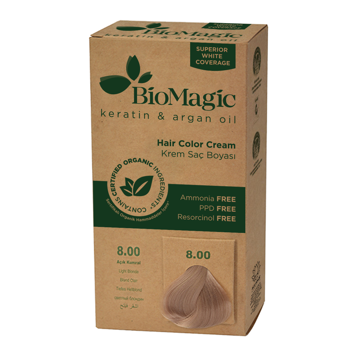 Farba Do Włosów Jasny Blond (8.00) 250 G - Biomagic