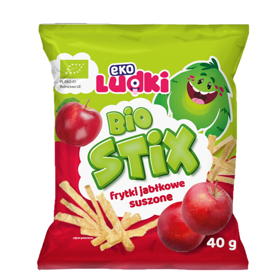 Frytki (Słupki) Jabłkowe Suszone Bio 40 G - Eko Ludki