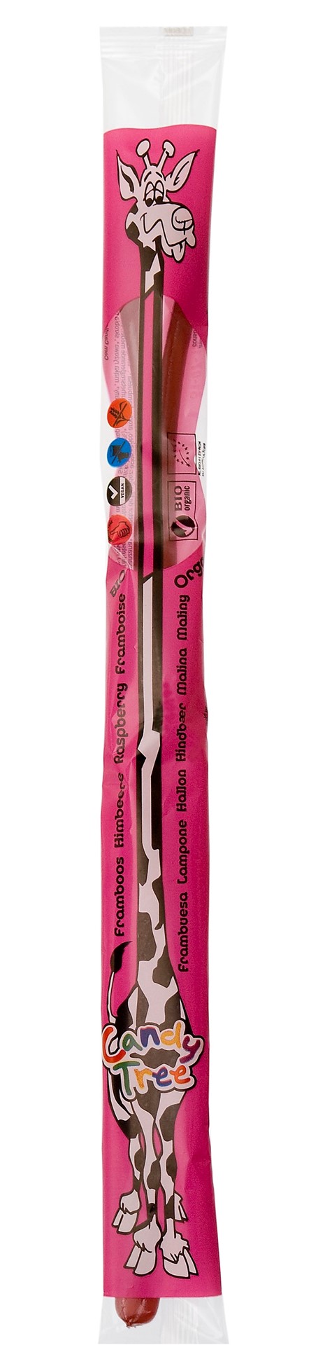 Żelki Nitki Żyrafa Malinowe Bezglutenowe Bio 50 G - Candy Tree