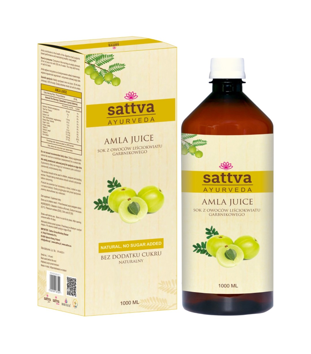 Sok Z Owoców Liściokwiatu Garbnikowego (Amla) 1 L - Sattva