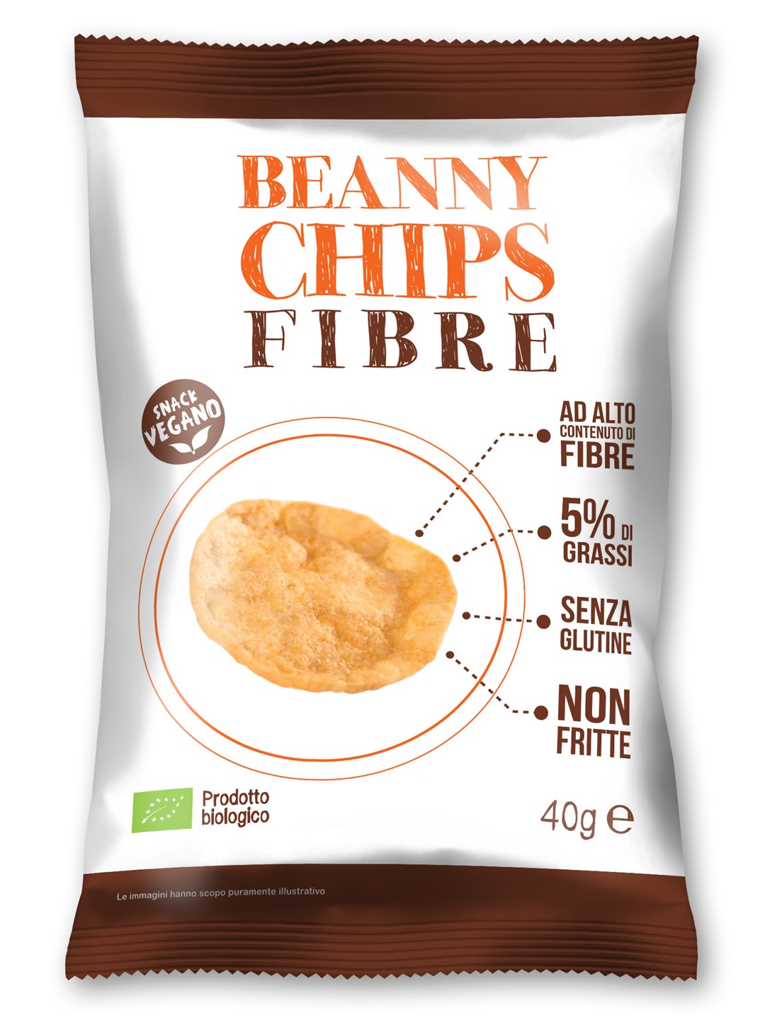 Chipsy (Chrupki) Z Soczewicy I Ziemniaków Błonnikowe Bezglutenowe Bio 40 G - Beanny Chips