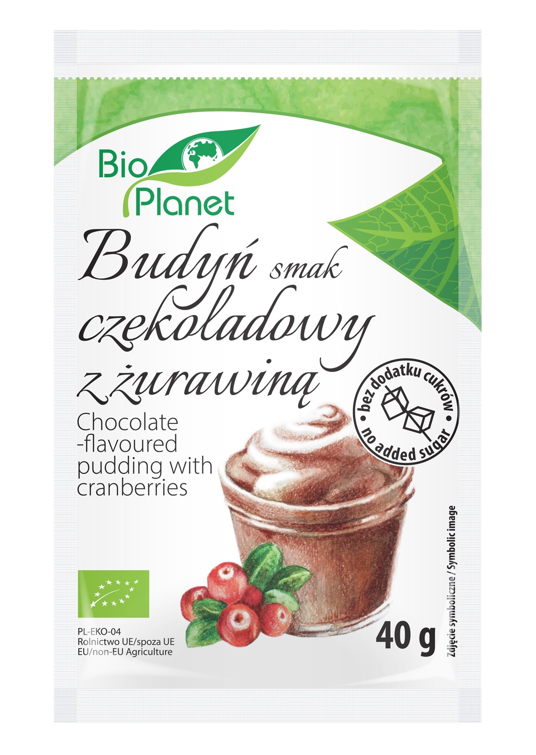 Budyń O Smaku Czekoladowym Z Żurawiną Bio 40 G - Bio Planet