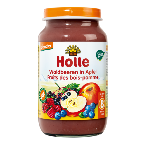 Jabłko - Owoce Leśne Bezglutenowe Od 8 Miesiąca Demeter Bio 220 G (Słoik) - Holle