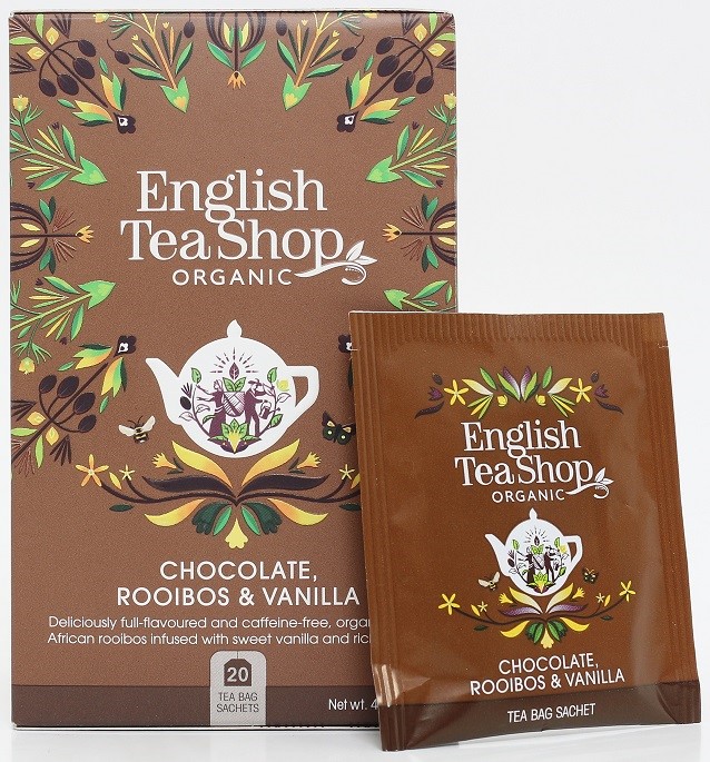Herbatka Rooibos - Ziarno Kakaowca - Wanilia Bio (20 X 2 G) 40 G - English Tea Shop