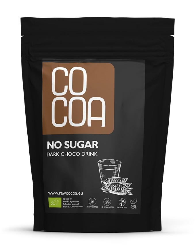 Napój Kakaowy "Dark" W Proszku Bez Dodatku Cukru Bezglutenowy Bio 250 G - Cocoa