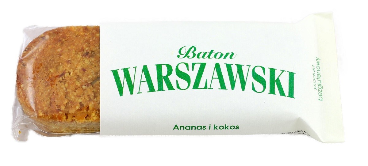 Baton Ananas I Kokos Bezglutenowy 50 G - Baton Warszawski