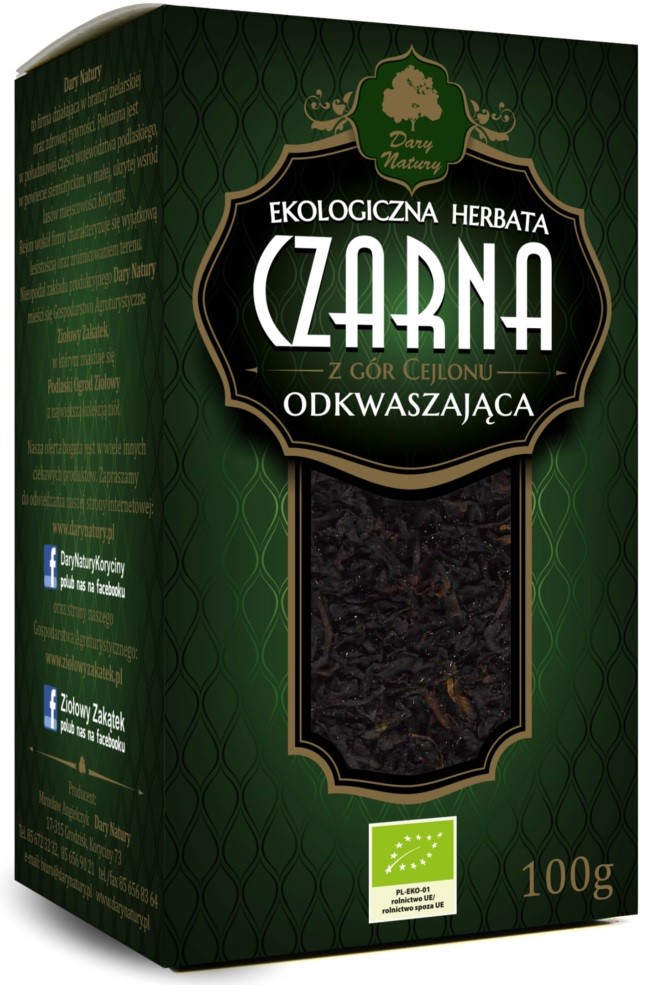Herbata Czarna Odkwaszająca Liściasta Bio 100 G - Dary Natury