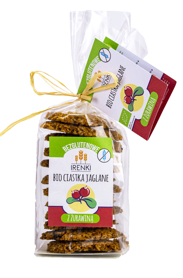 Ciastka Jaglane Z Żurawiną Bezglutenowe Bio 150 G - Irenki