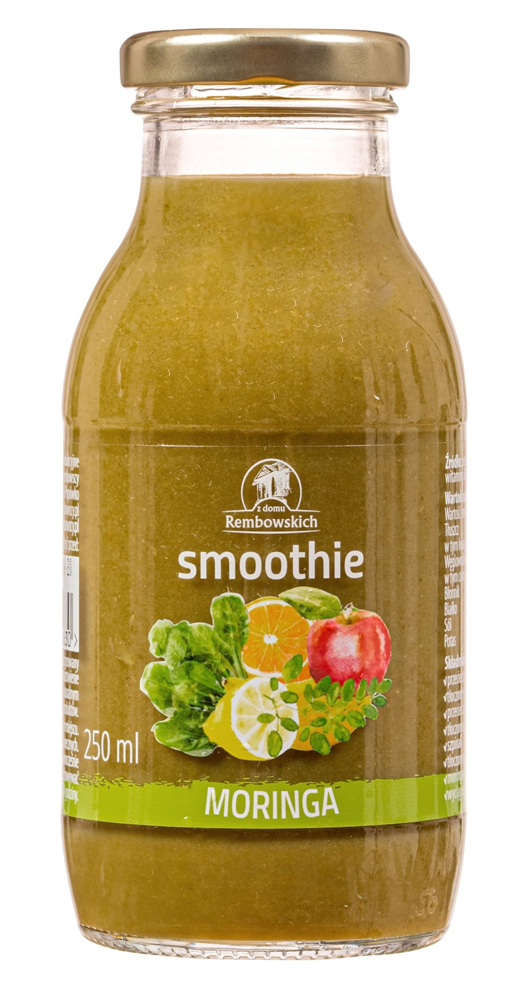 Smoothie Jabłko - Banan - Pomarańcza - Szpinak - Moringa 250 Ml - Rembowscy