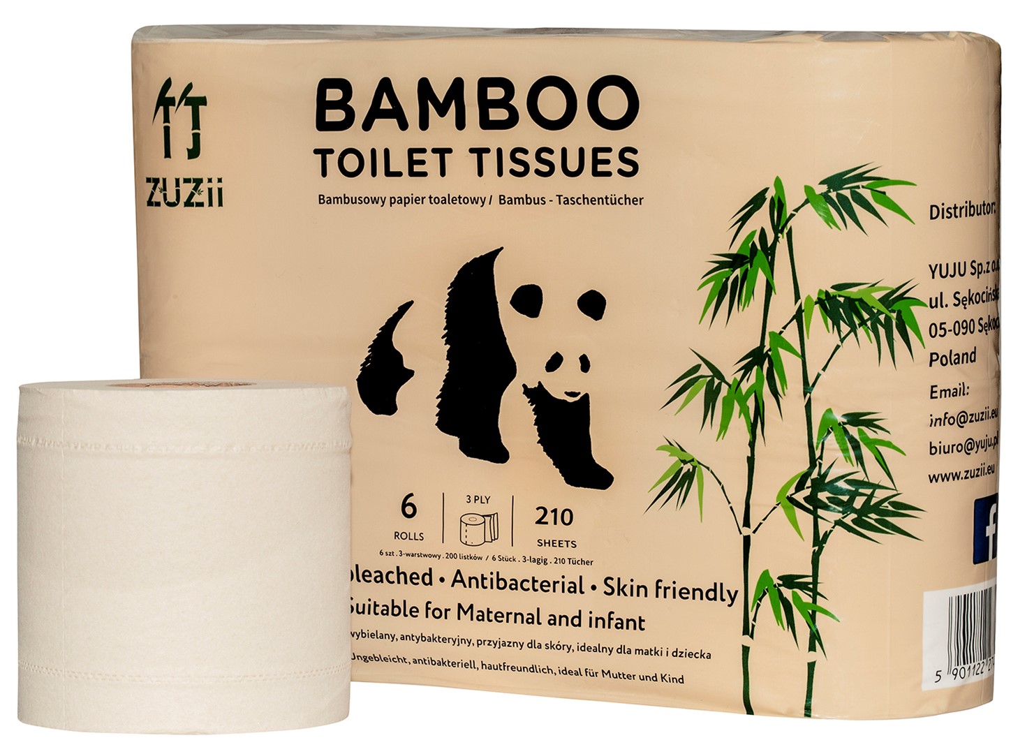 Papier Toaletowy Bambusowy 6 Rolek - Zuzii