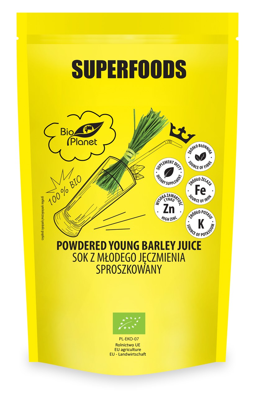 Sok Z Młodego Jęczmienia Sproszkowany Bio 150 G - Bio Planet