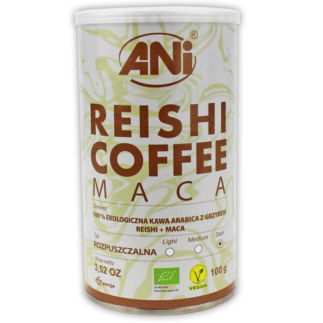 Kawa Rozpuszczalna "Reishi + Maca" Bio 100 G - Ani