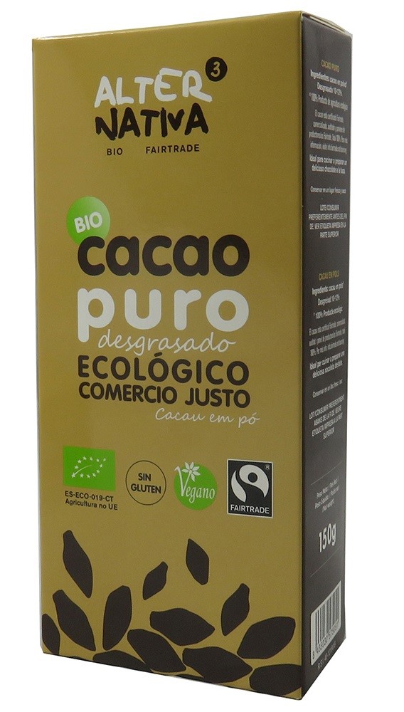 Kakao W Proszku O Obniżonej Zawartości Tłuszczu Fair Trade Bezglutenowe Bio 150 G - Alternativa