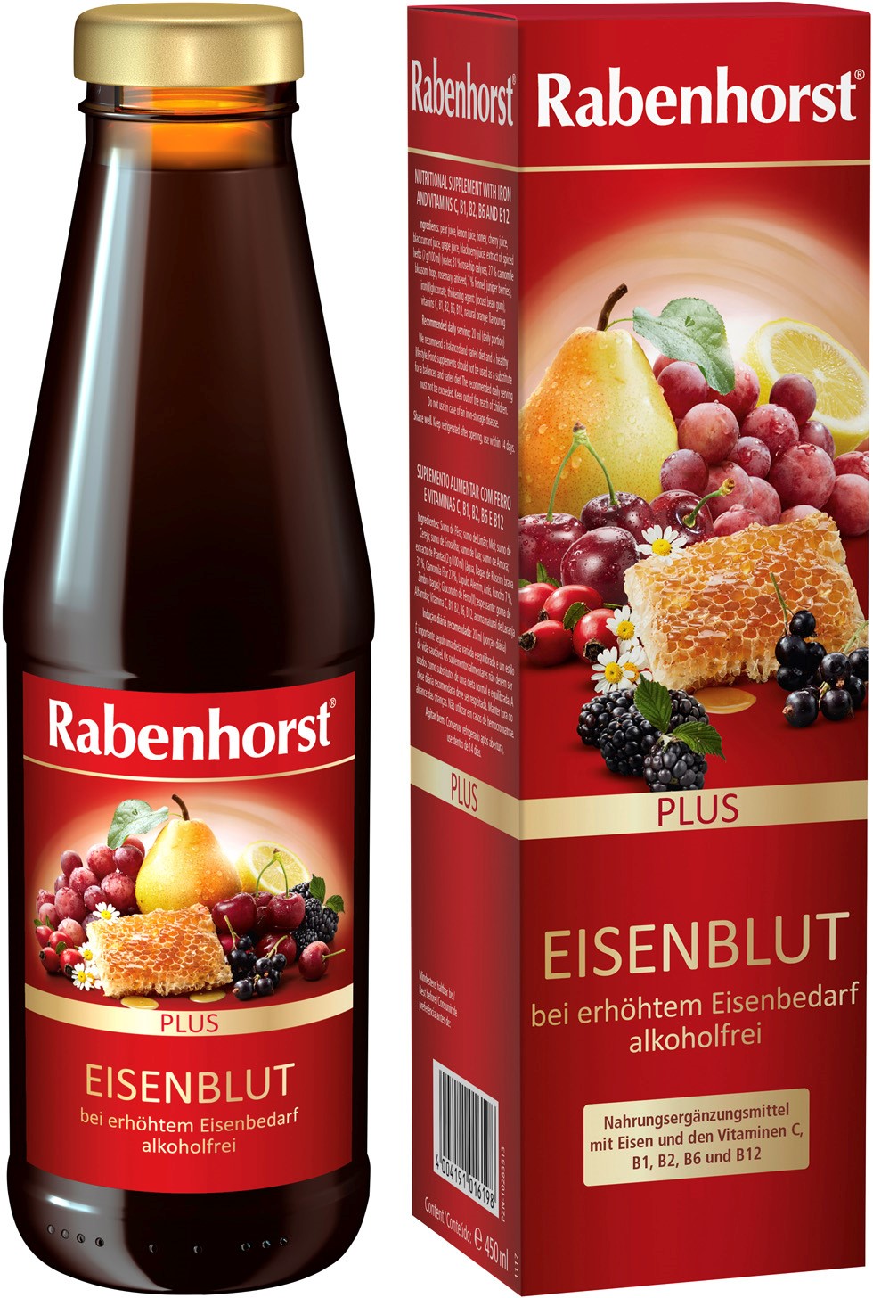 Napój Owocowo - Ziołowy Z Żelazem I Witaminami C, B1, B2, B6, B12 450 Ml - Rabenhorst