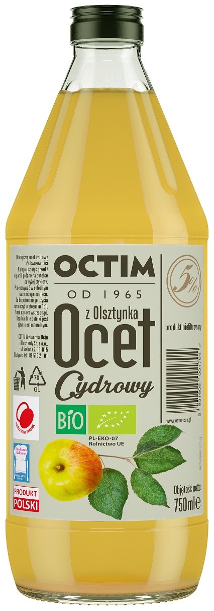 Ocet Cydrowy 5 % Bio 750 Ml - Octim