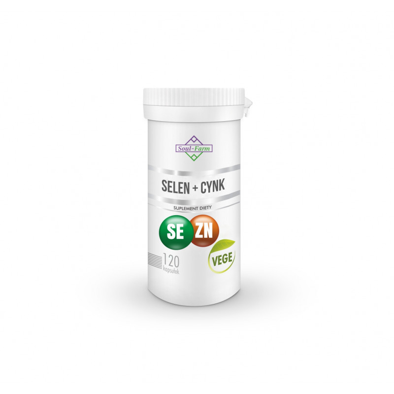 Selen + Cynk 120 Kapsułek (15 Mg + 300 Mcg) - Soul Farm