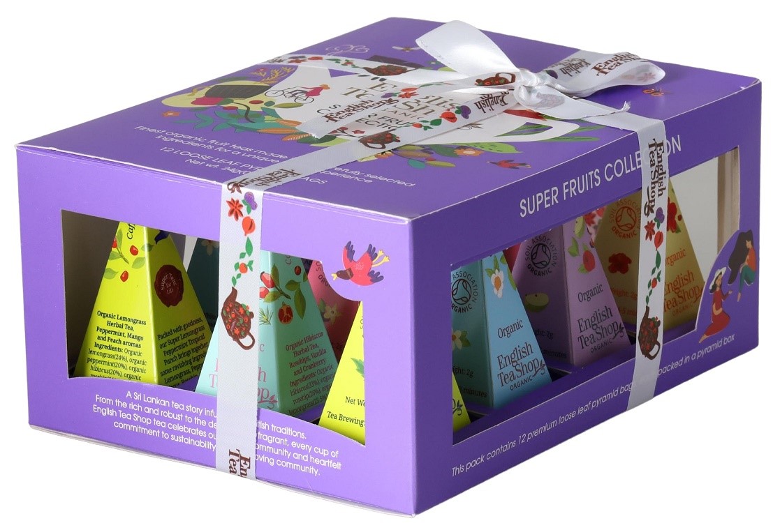 Kolekcja Herbatek Owocowych Bio Piramidki (Super Fruits – 6 Smaków) (12 X 2 G) 24 G - English Tea Shop Organic