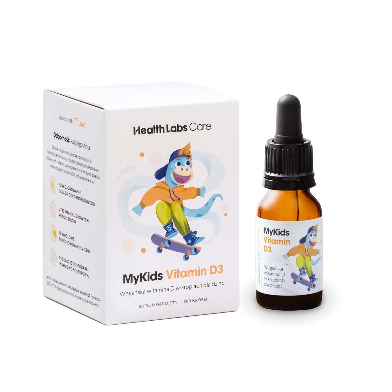 Witamina D3 Z Alg Morskich Dla Dzieci W Kroplach 5 Mcg (200 Iu) 9,7 Ml - Health Labs Care