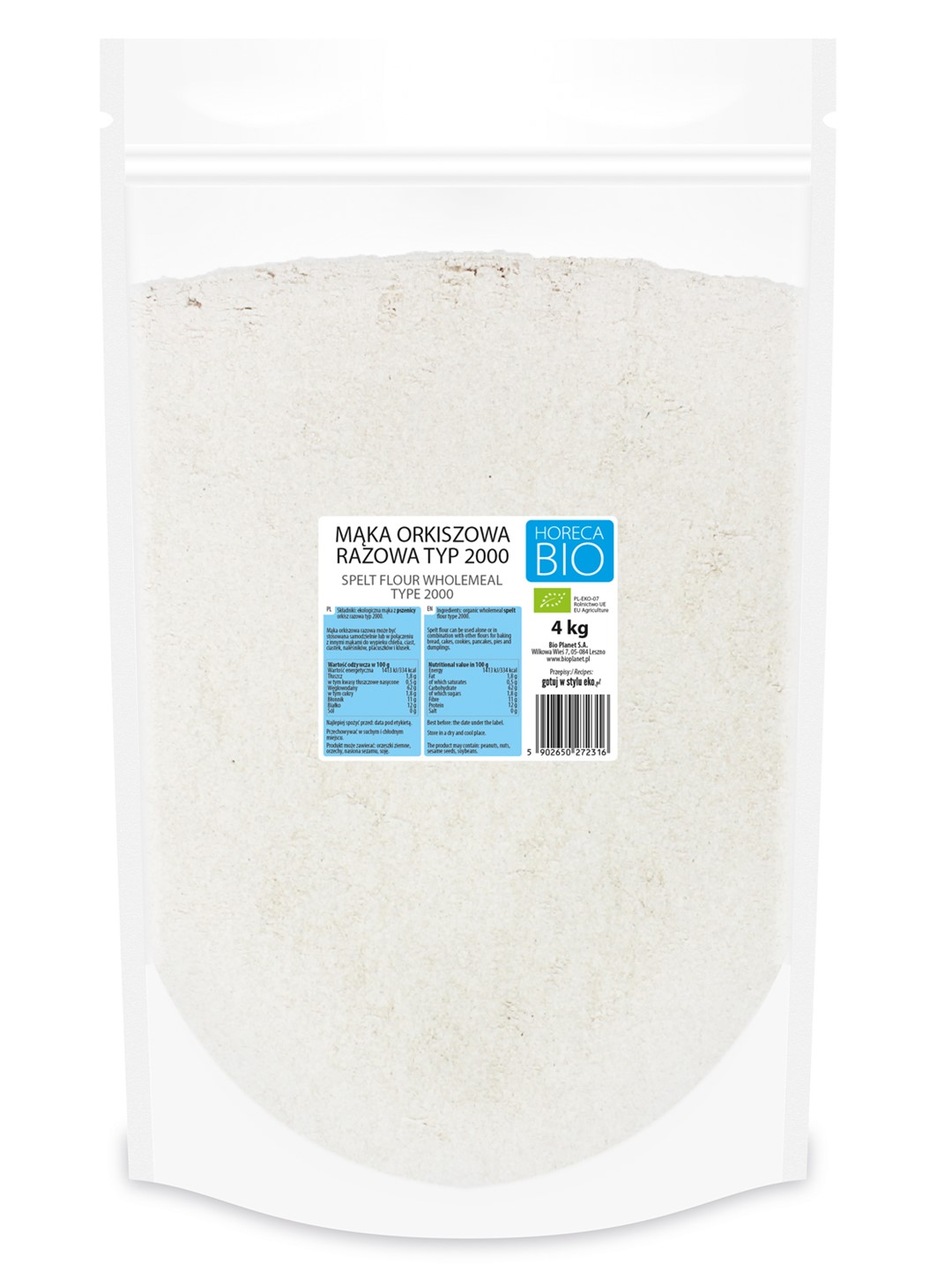 Mąka Orkiszowa Razowa Typ 2000 Bio 4 Kg - Horeca