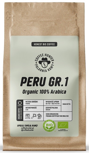 Kawa Ziarnista Arabica 100 % Peru Bio 250 G - Coffee Hunter