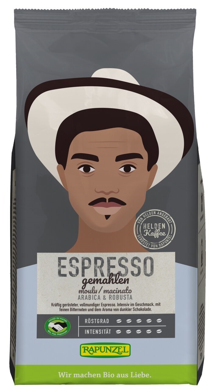 Kawa Mielona Arabica/Robusta Espresso Fair Trade Bio 250 G - Rapunzel
