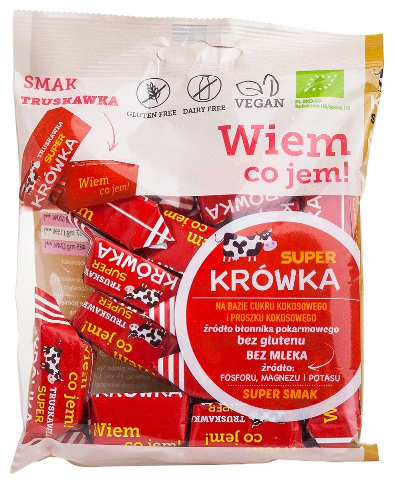 Krówki Truskawkowe Bezmleczne Bezglutenowe Bio 150 G - Me Gusto (Super Krówka)