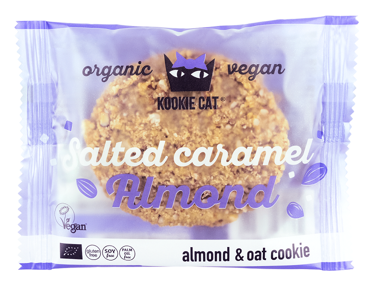 Ciastko Wegańskie Z Solonymi Karmelizowanymi Migdałami Bezglutenowe Bio 50 G - Smart Organic (Kookie Cat)