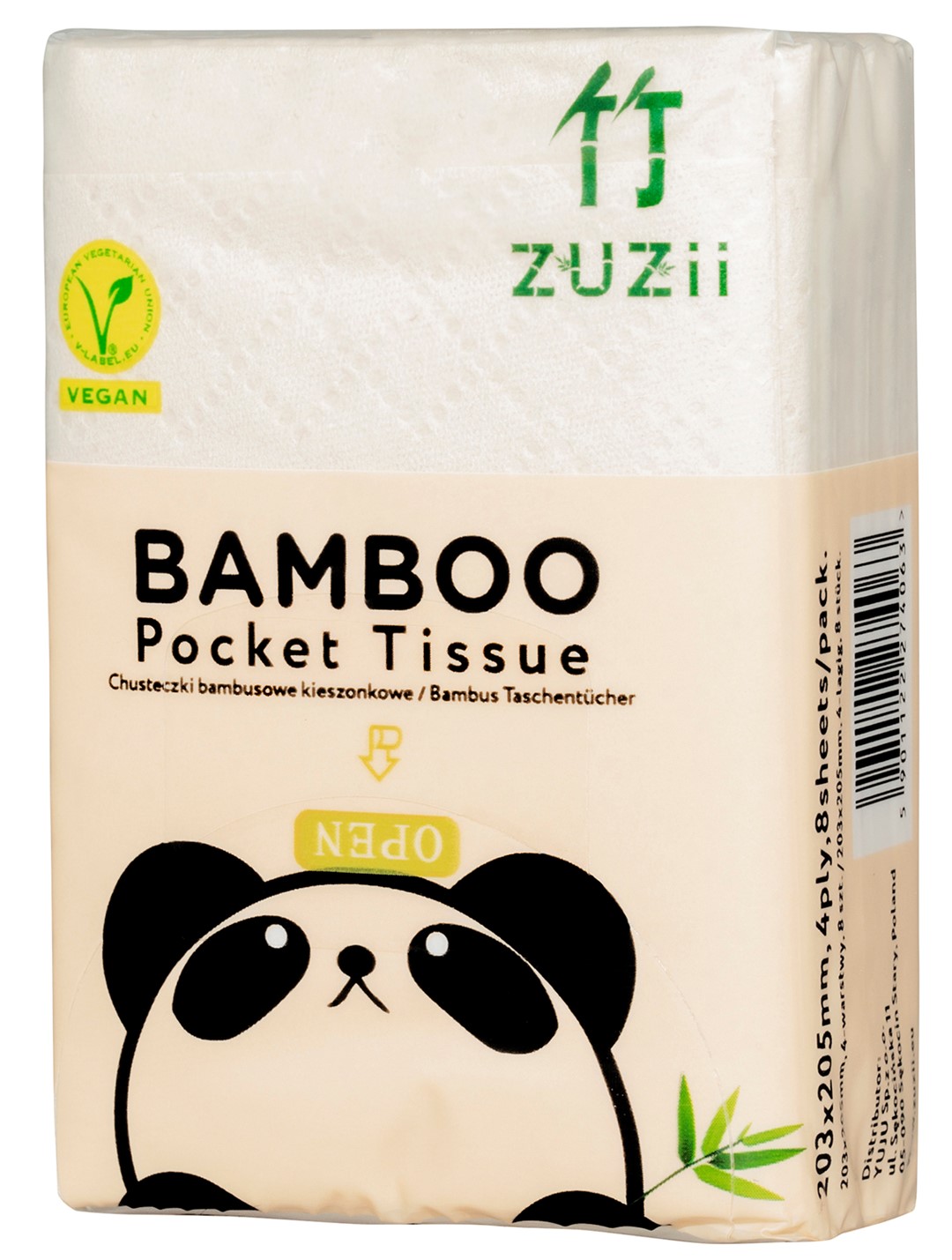 Chusteczki Bambusowe Kieszonkowe 8 X 8 Szt. - Zuzii