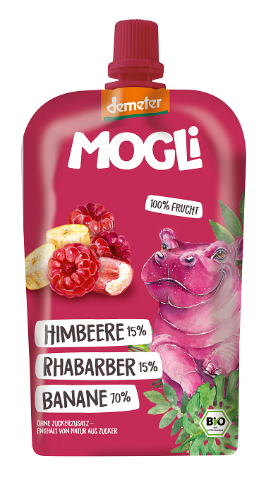 Przecier Owocowy Banan - Malina - Rabarbar Bez Dodatku Cukrów Demeter Bio 120 G - Mogli