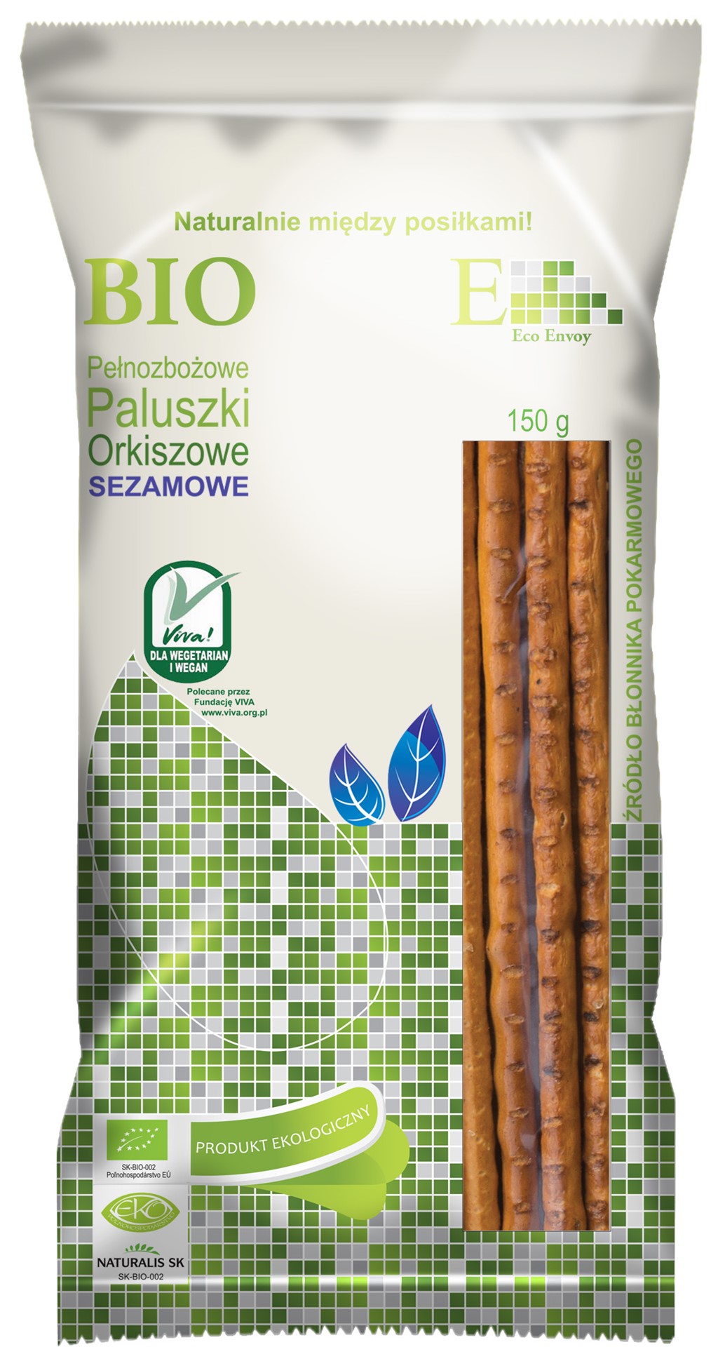Paluszki Orkiszowe Pełnoziarniste Z Sezamem Bio 150 G - Envoy