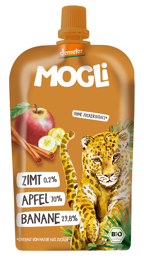 Przecier Owocowy Jabłko - Banan - Cynamon Bez Dodatku Cukrów Demeter Bio 120 G - Mogli