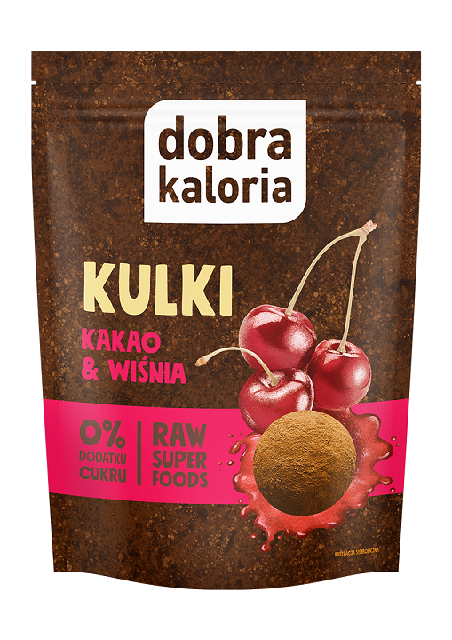 Kulki Daktylowe Kakao & Wiśnia 0% Dodatku Cukru 58 G - Dobra Kaloria