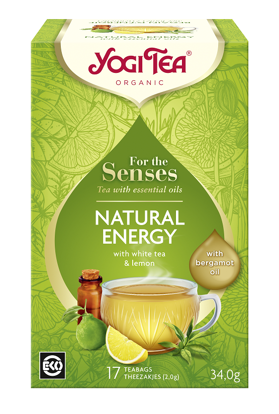 Herbata Biała Dla Zmysłów Naturalna Energia Z Ziołami, Olejkiem Z Cytryny I Z Bergamotki (For The Senses Natural Energy) Bio (17 X 2 G) 34 G - Yogi Tea