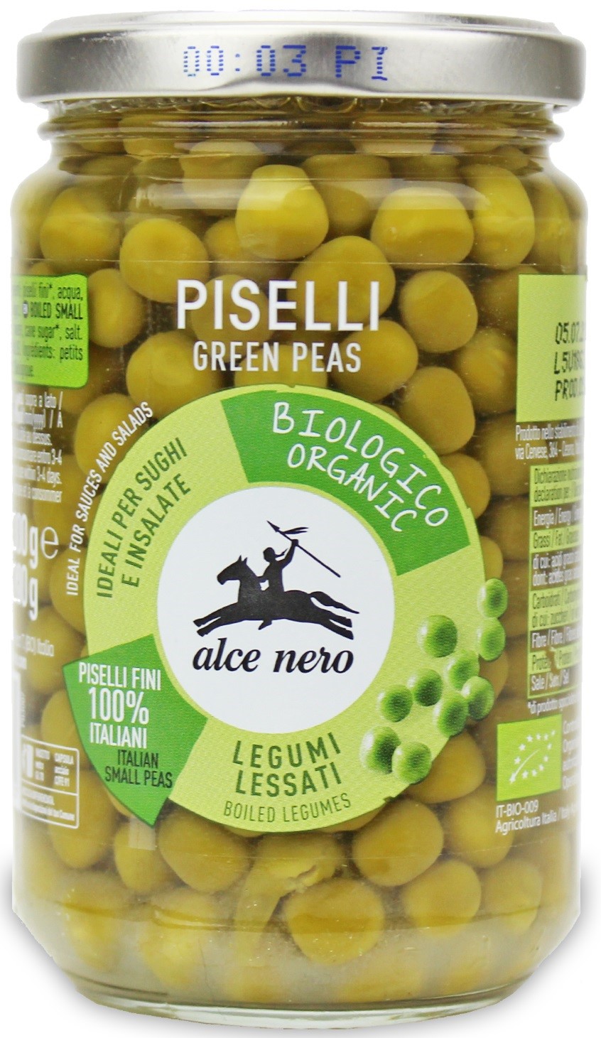 Groszek Zielony W Zalewie Bio 300 G (200 G) (Słoik) - Alce Nero