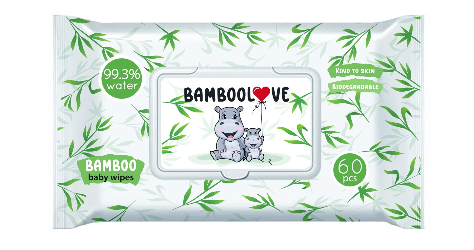 Chusteczki Bambusowe Nawilżane 60 Szt. - Bamboolove