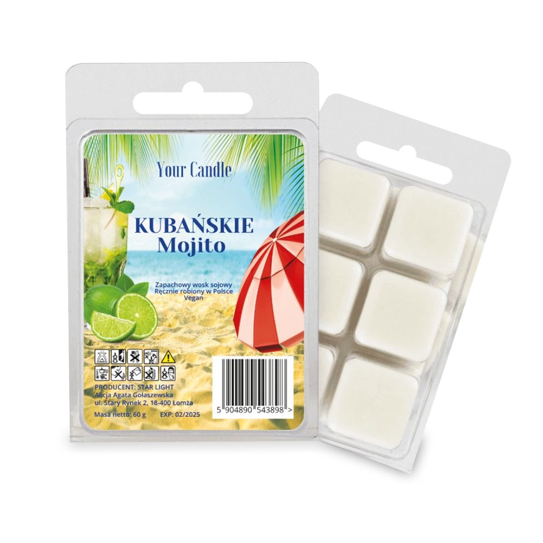 Wosk Zapachowy Sojowy Kubańskie Mojito (6 X 10 G) 60 G - Your Candle