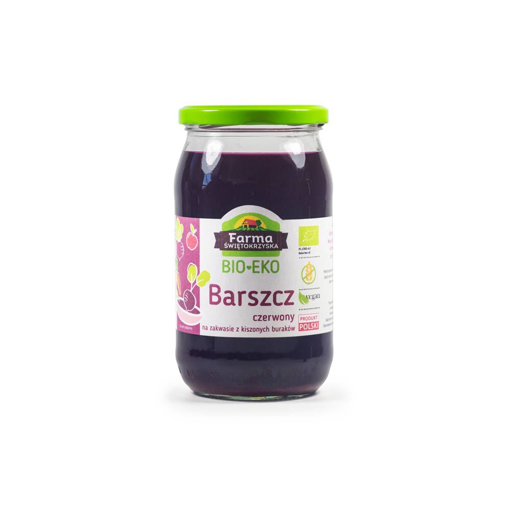 Barszcz Czerwony Na Zakwasie Z Kiszonych Buraków Bezglutenowy Bio 720 Ml (Słoik) - Farma Świętokrzyska