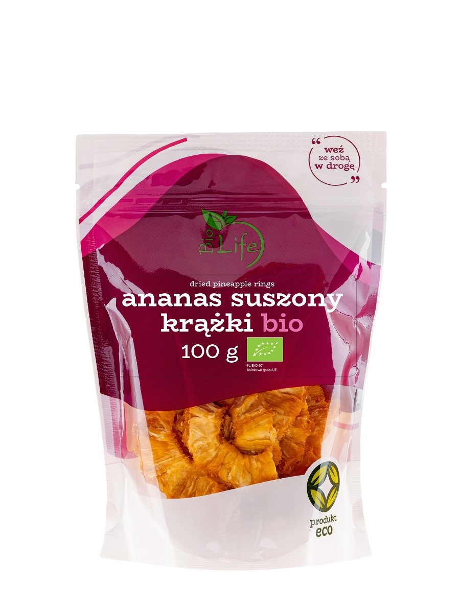 Ananas Suszony Krążki Bio 100 G - Bio Life