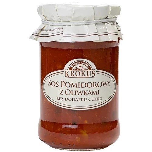 Sos Pomidorowy Z Oliwkami Bez Dodatku Cukru 340 G - Krokus