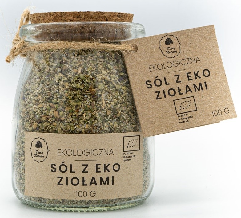 Sól Z Ziołami Bio 100 G (Słoik) - Dary Natury