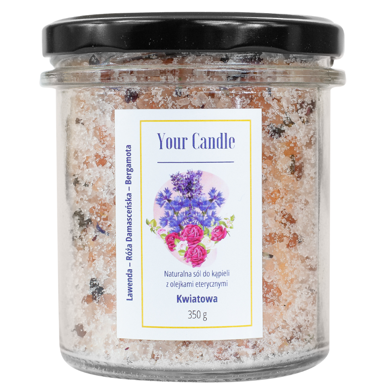 Sól Do Kąpieli Naturalna Z Olejkami Eterycznymi Kwiatowa 350 G - Your Candle
