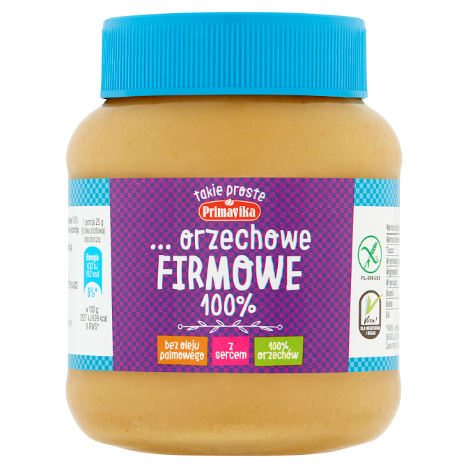 Pasta Z Prażonych Orzeszków Ziemnych Firmowa Bezglutenowa 350 G - Primavika
