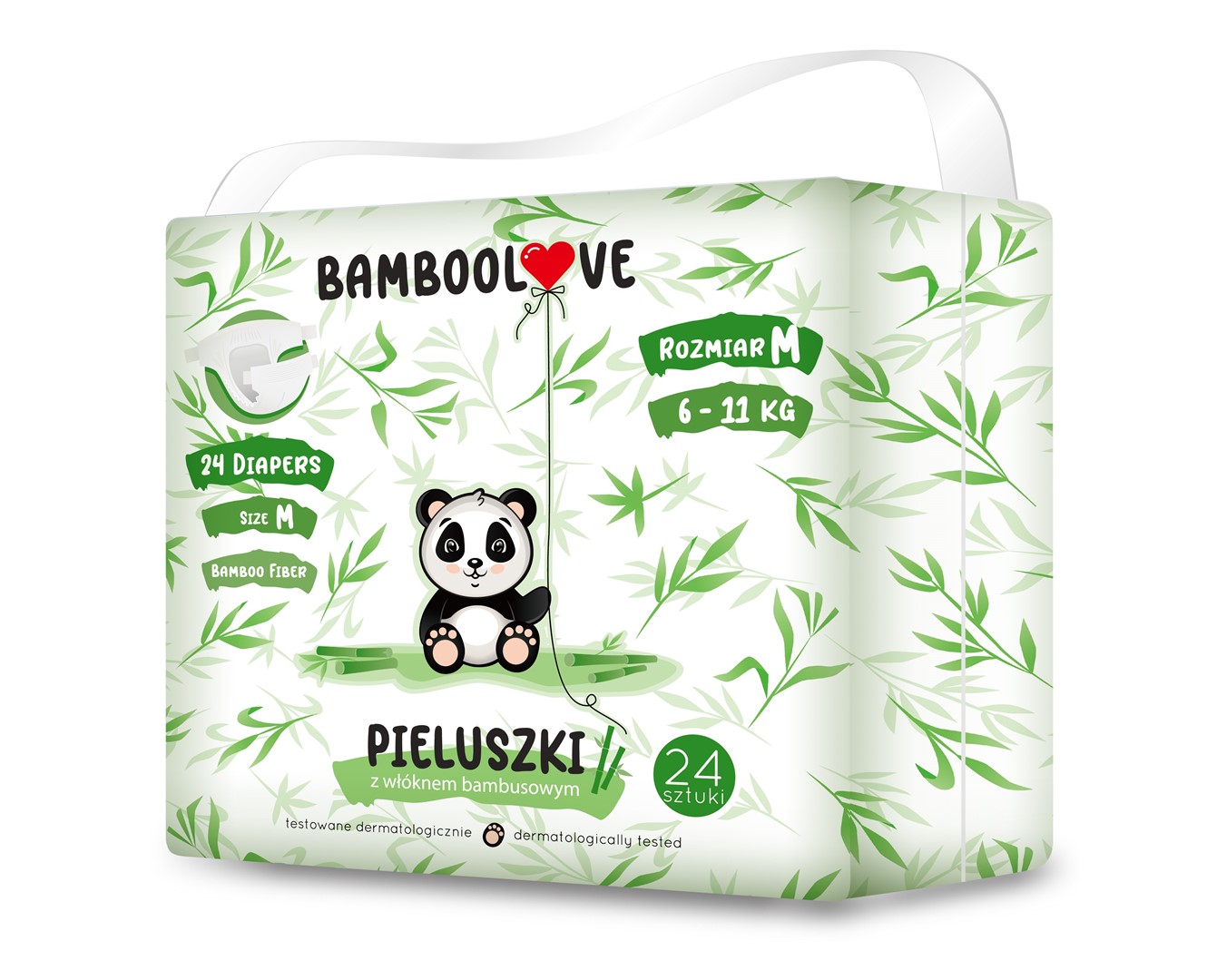 Pieluchy Z Włóknem Bambusowym Rozmiar M 6 - 11 Kg (24 Szt.) - Bamboolove