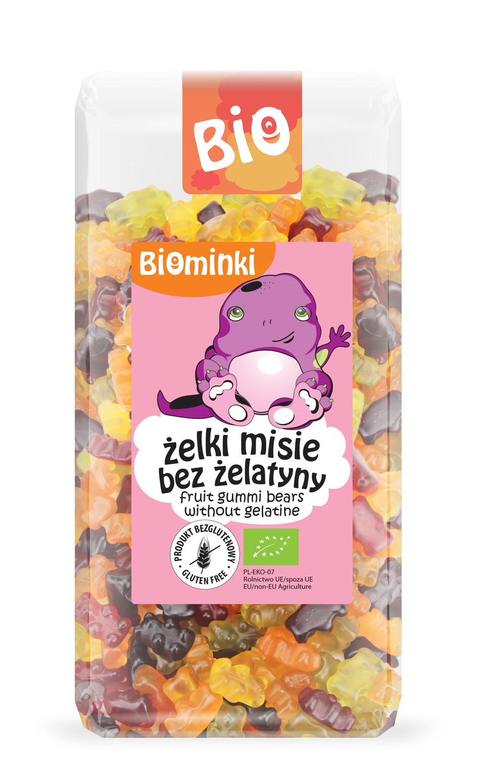 Żelki (Misie) Bez Żelatyny Bezglutenowe Bio 400 G - Biominki