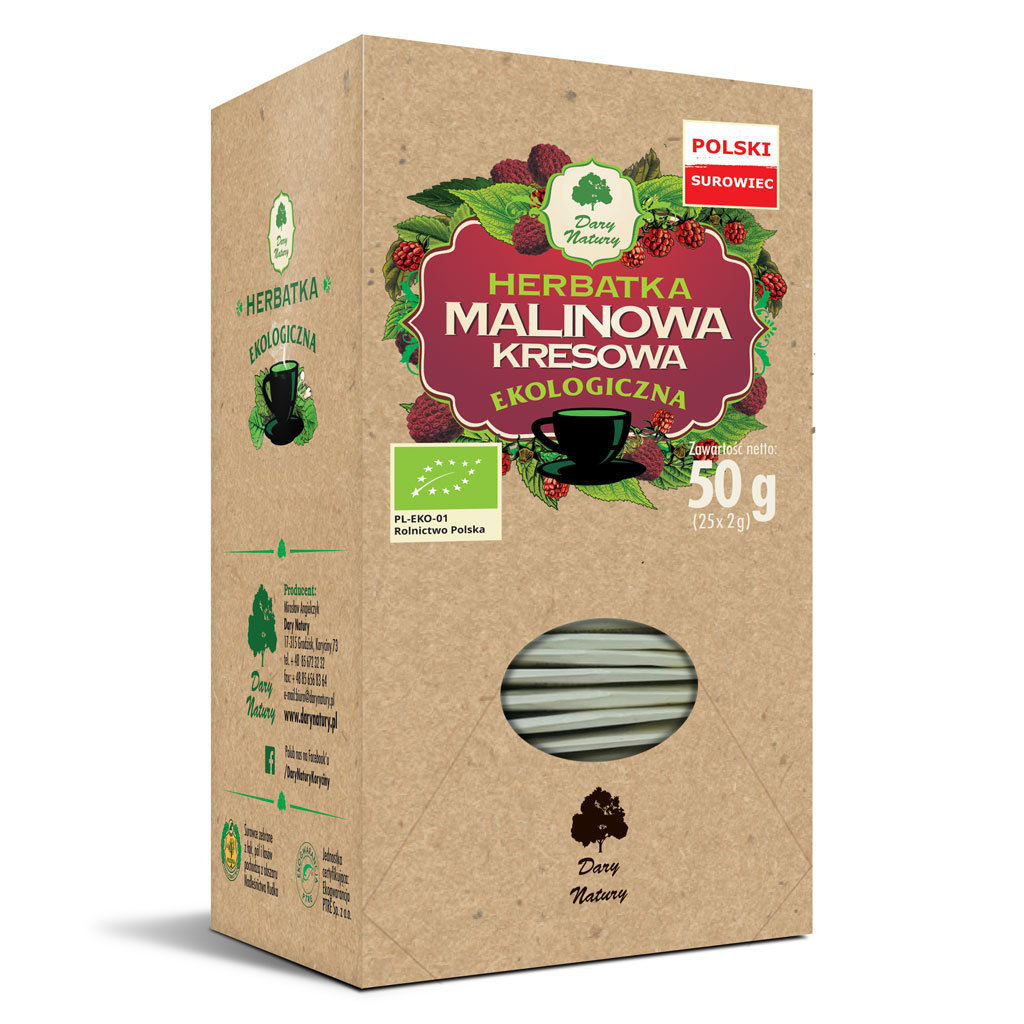 Herbatka Malinowa Kresowa Bio (25 X 2 G) 50 G - Dary Natury