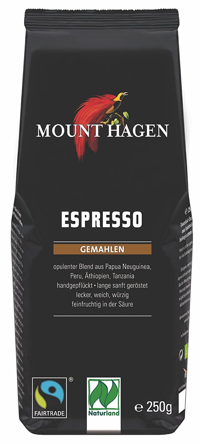 Kawa Mielona Arabica 100 % Espresso Fair Trade Bio 250 G - Mount Hagen