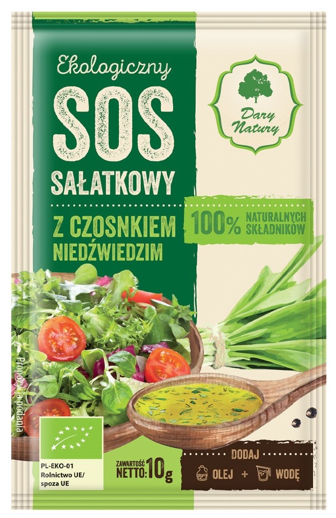 Sos Sałatkowy Z Czosnkiem Niedźwiedzim Bio 10 G - Dary Natury