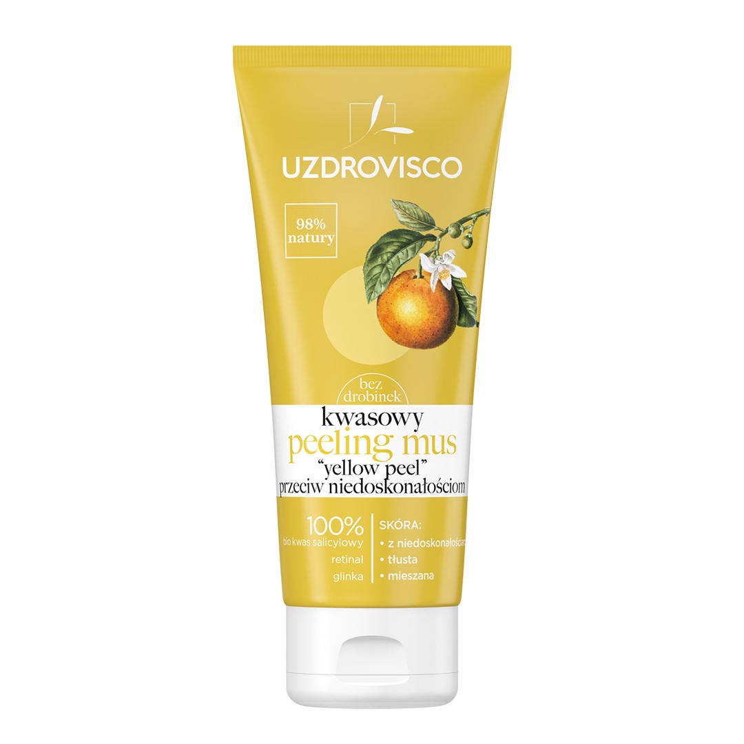 Peeling - Mus Do Twarzy Kwasowy "Yellow Peel" Przeciw Niedoskonałościom 60 Ml - Uzdrovisco